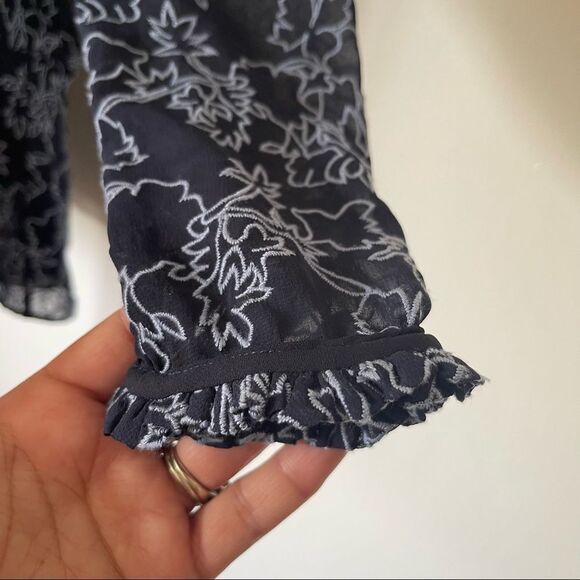 Anthropologie Shoshanna Blue embroidered lace top NWOT size Small - Picture 5 of 6